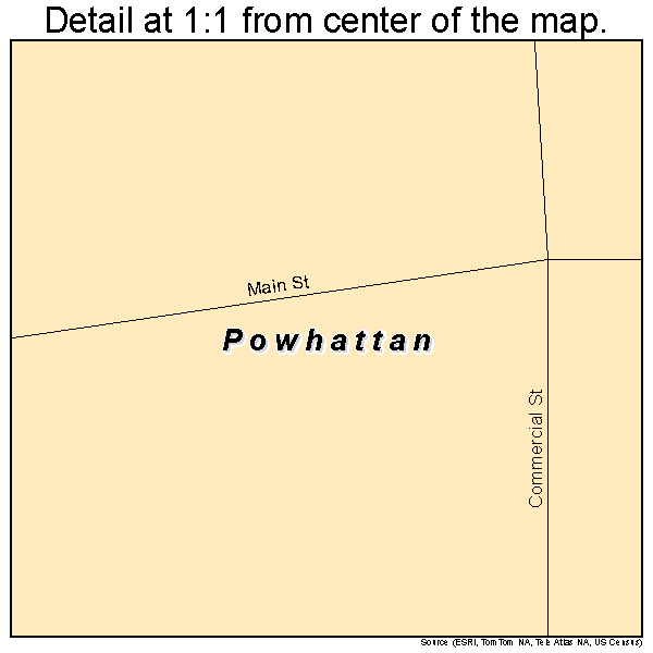 Powhattan, Kansas road map detail
