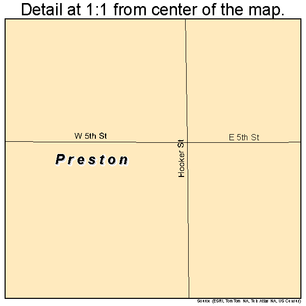 Preston, Kansas road map detail