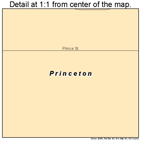 Princeton, Kansas road map detail