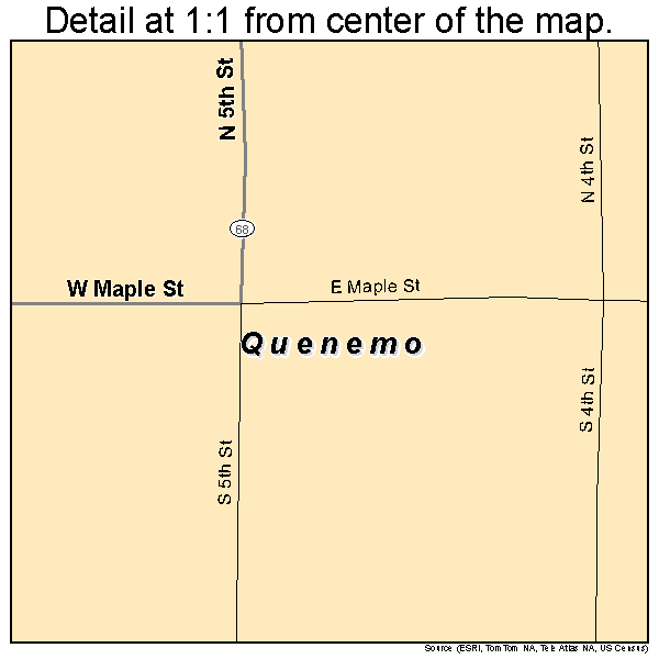 Quenemo, Kansas road map detail