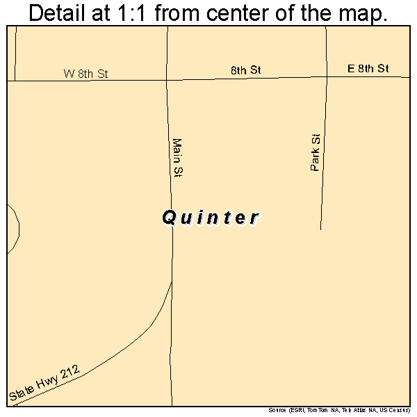 Quinter, Kansas road map detail