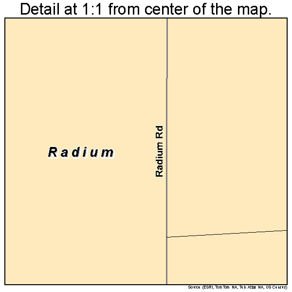 Radium, Kansas road map detail