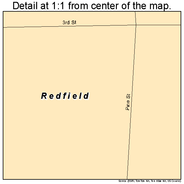 Redfield, Kansas road map detail