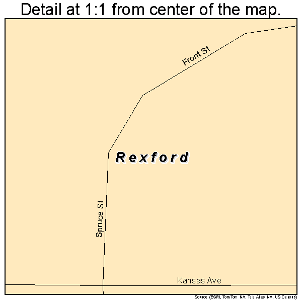 Rexford, Kansas road map detail