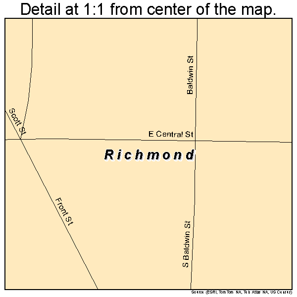 Richmond, Kansas road map detail