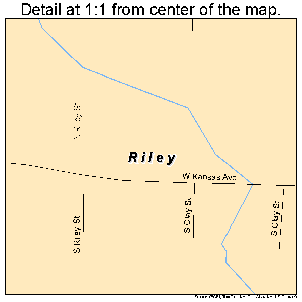 Riley, Kansas road map detail