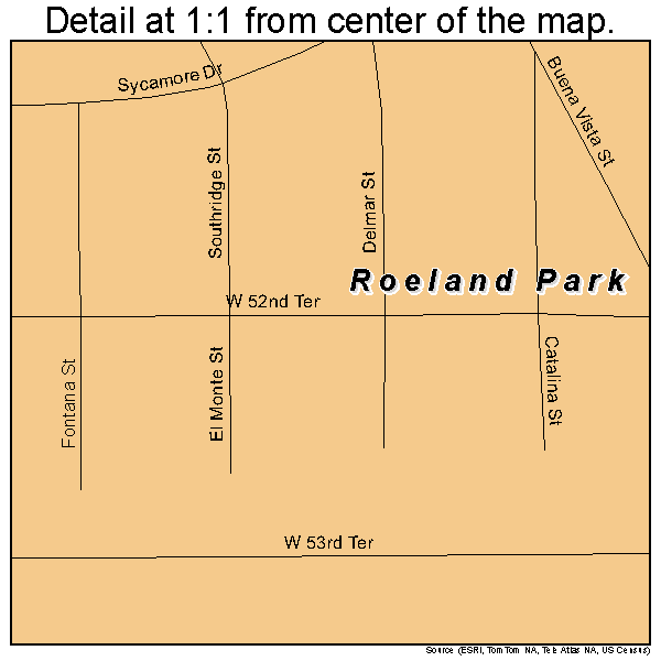 Roeland Park, Kansas road map detail