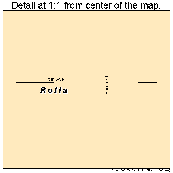 Rolla, Kansas road map detail