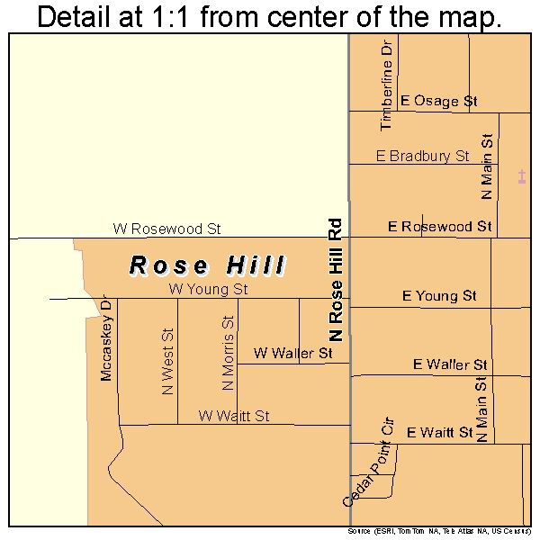 Rose Hill, Kansas road map detail