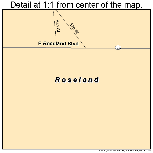 Roseland, Kansas road map detail