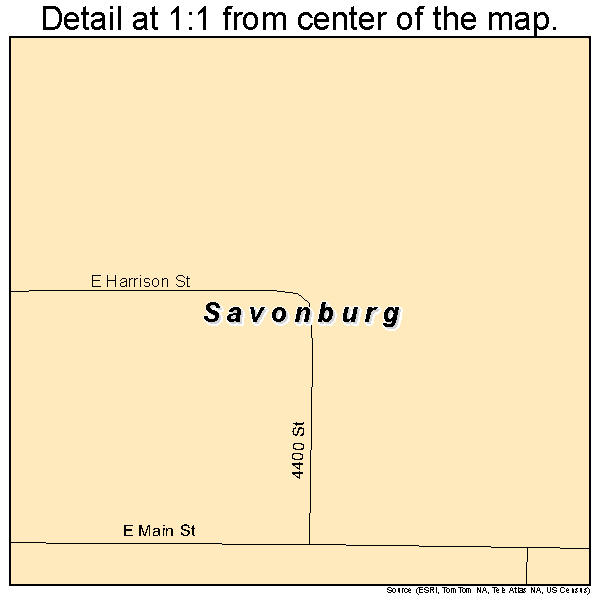 Savonburg, Kansas road map detail