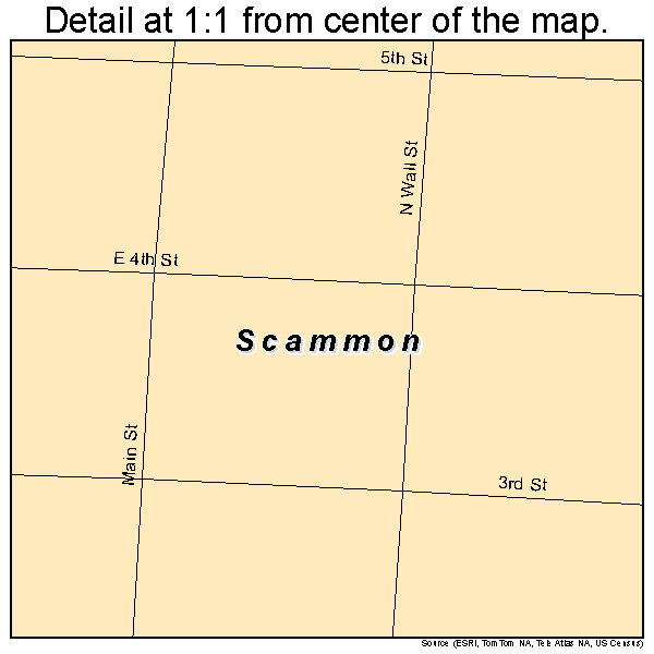 Scammon, Kansas road map detail