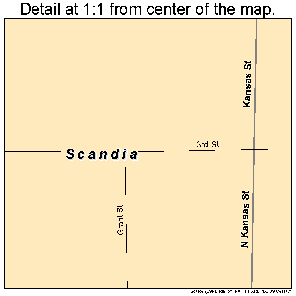 Scandia, Kansas road map detail
