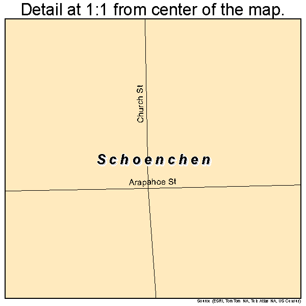 Schoenchen, Kansas road map detail
