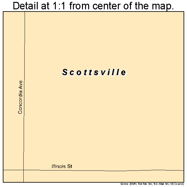 Scottsville, Kansas road map detail