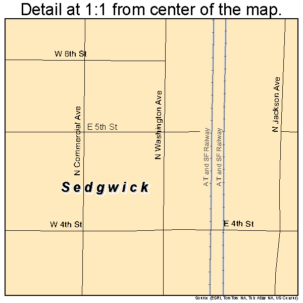 Sedgwick, Kansas road map detail
