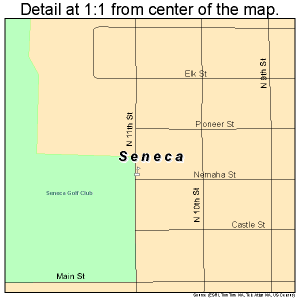 Seneca, Kansas road map detail