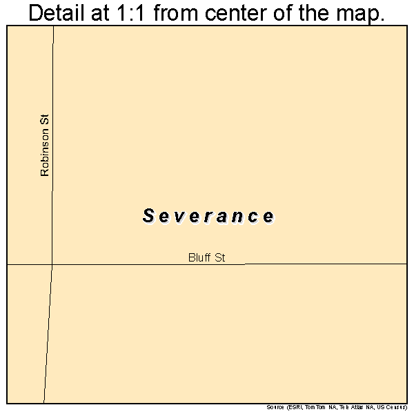 Severance, Kansas road map detail