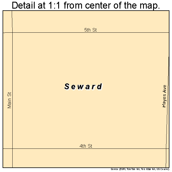 Seward, Kansas road map detail