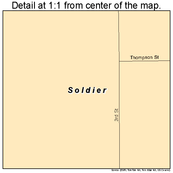 Soldier, Kansas road map detail