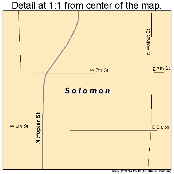 Solomon, Kansas road map detail