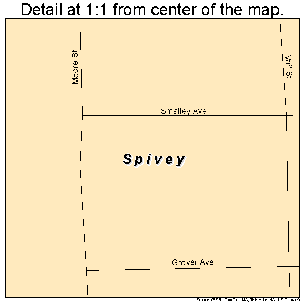 Spivey, Kansas road map detail