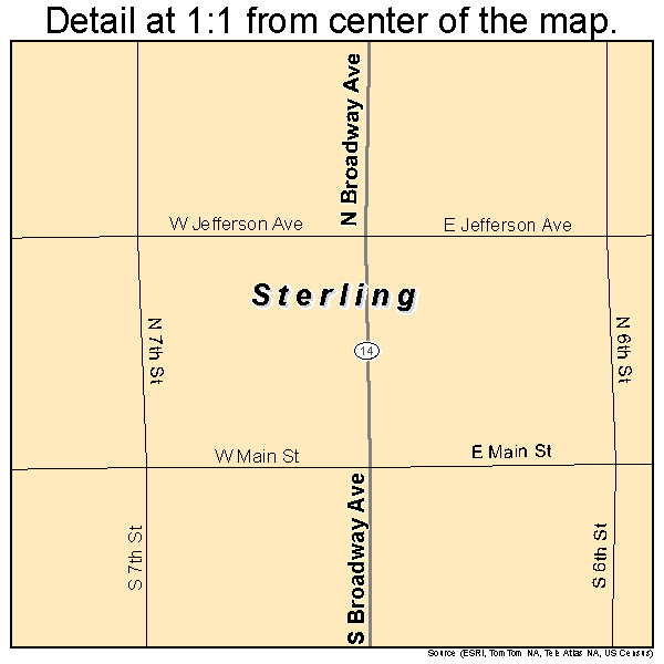 Sterling, Kansas road map detail