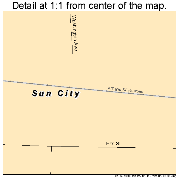 Sun City, Kansas road map detail