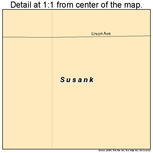 Susank, Kansas road map detail