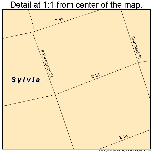 Sylvia, Kansas road map detail