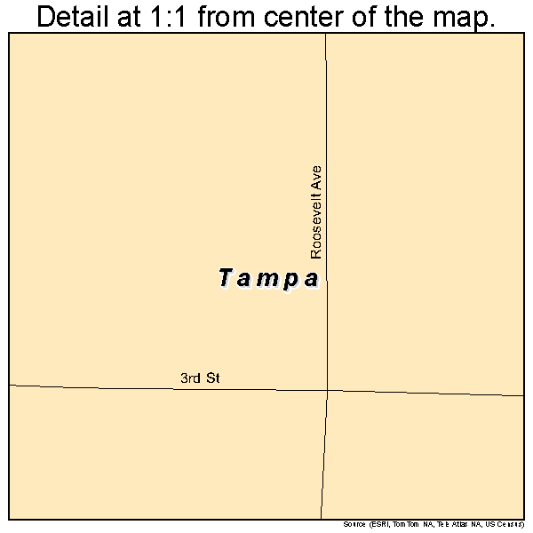 Tampa, Kansas road map detail