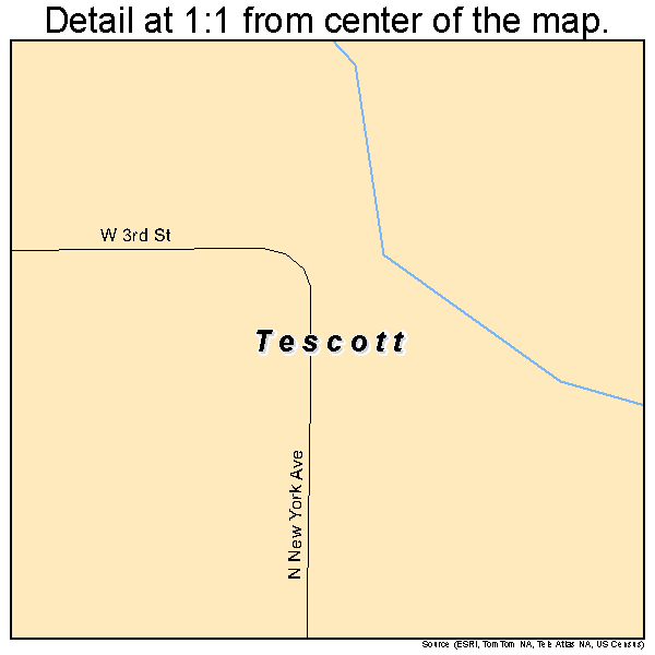 Tescott, Kansas road map detail