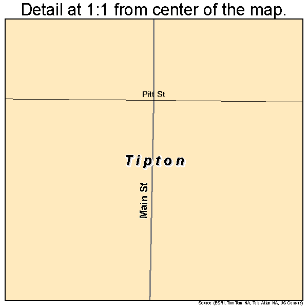 Tipton, Kansas road map detail