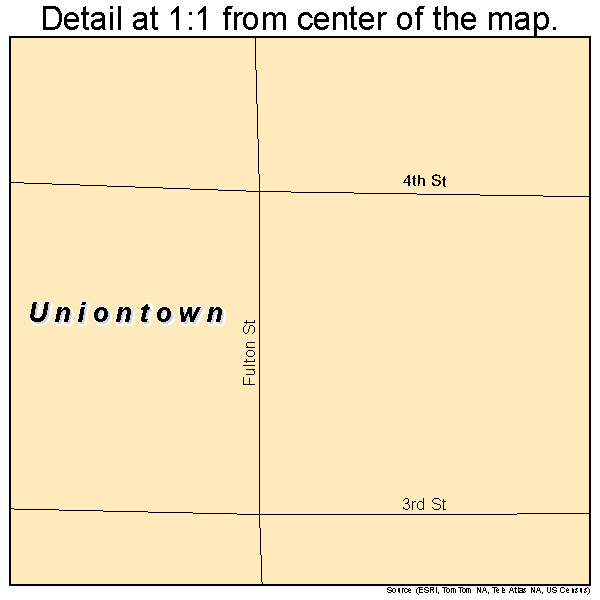 Uniontown, Kansas road map detail