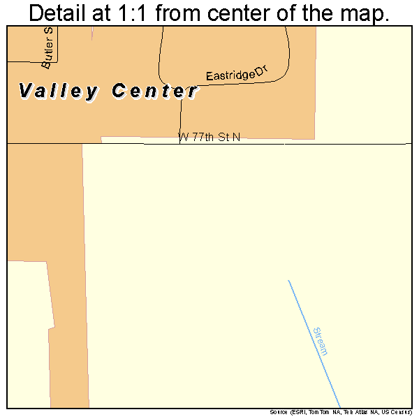 Valley Center, Kansas road map detail