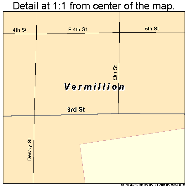 Vermillion, Kansas road map detail