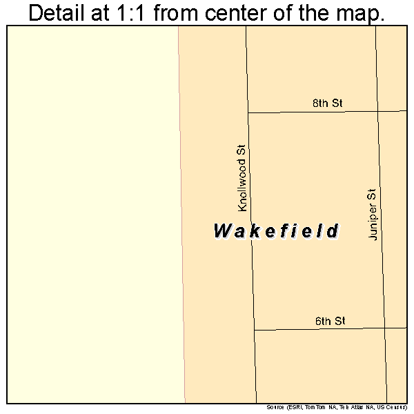 Wakefield, Kansas road map detail