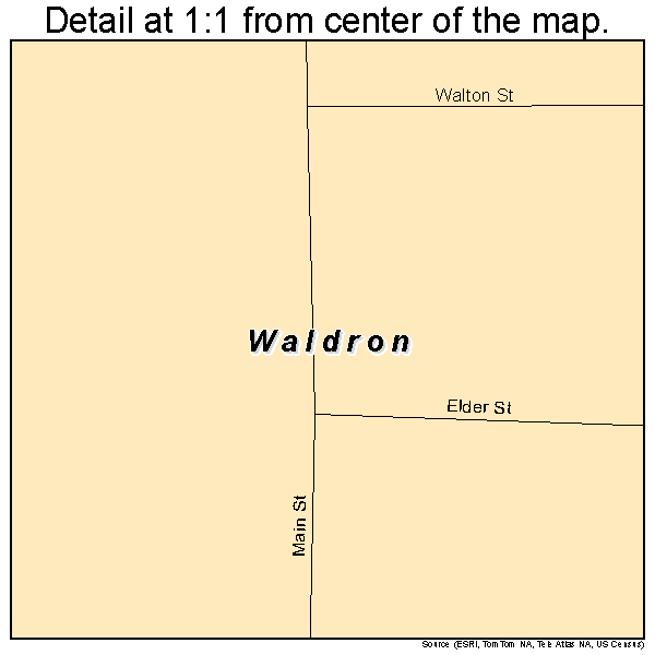 Waldron, Kansas road map detail