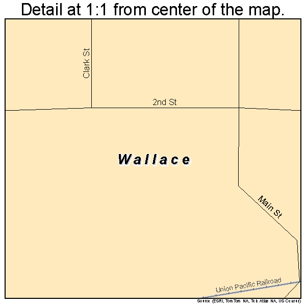 Wallace, Kansas road map detail