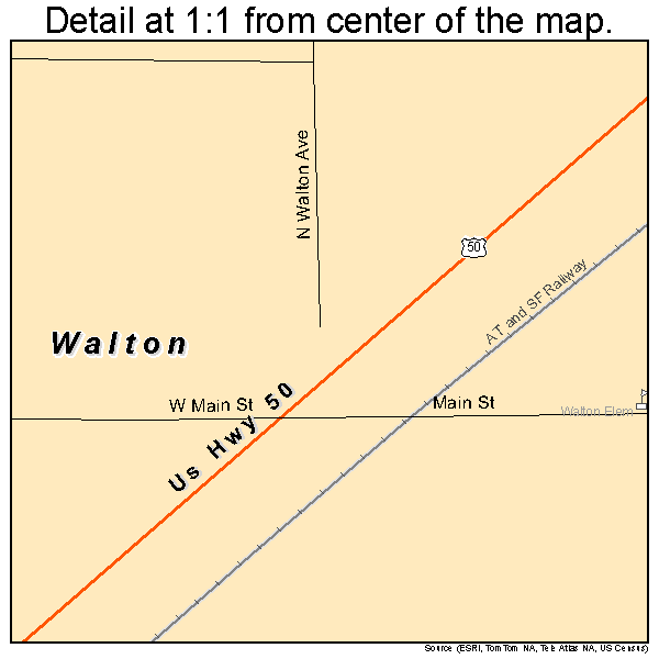 Walton, Kansas road map detail
