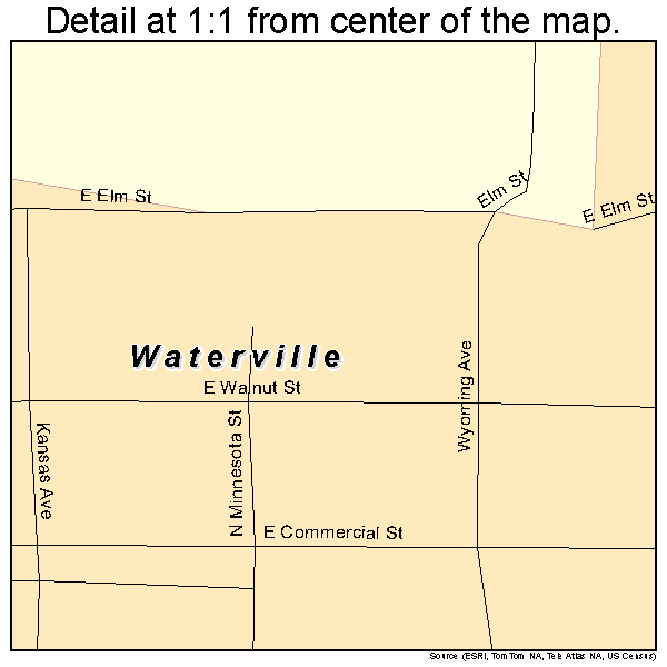 Waterville, Kansas road map detail