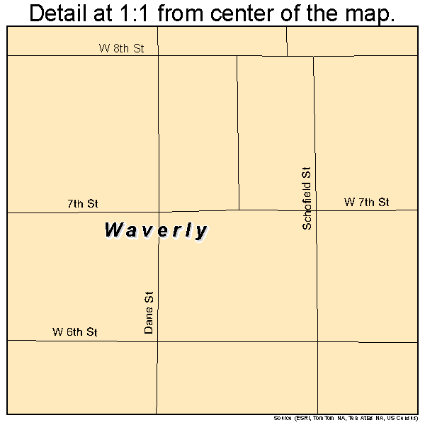 Waverly, Kansas road map detail