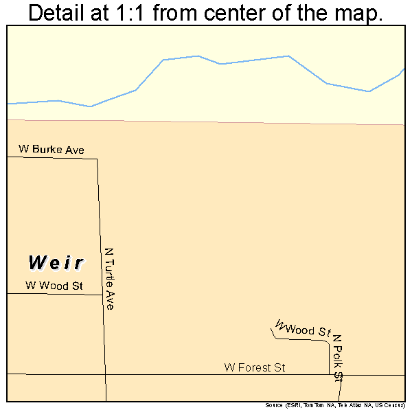 Weir, Kansas road map detail