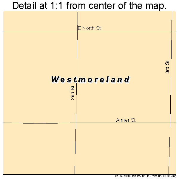 Westmoreland, Kansas road map detail