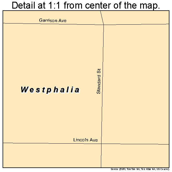 Westphalia, Kansas road map detail