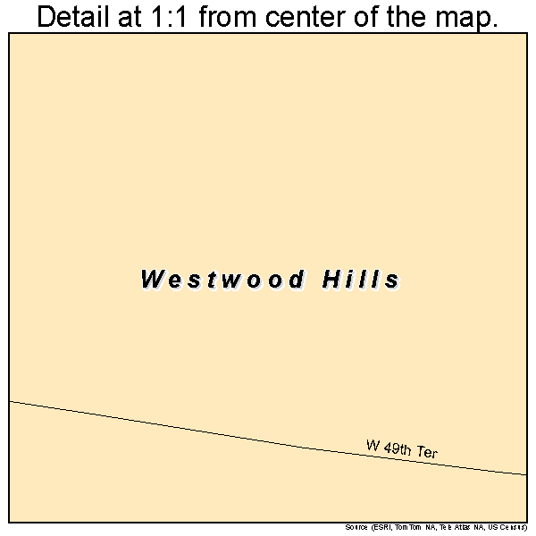 Westwood Hills, Kansas road map detail