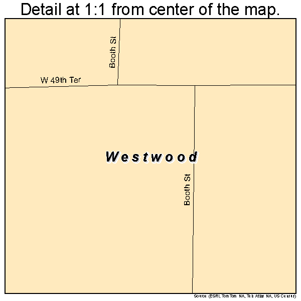 Westwood, Kansas road map detail