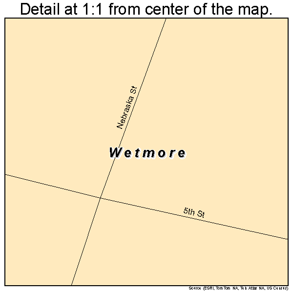 Wetmore, Kansas road map detail
