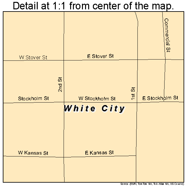 White City, Kansas road map detail