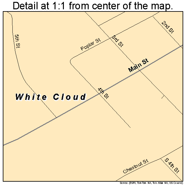 White Cloud, Kansas road map detail